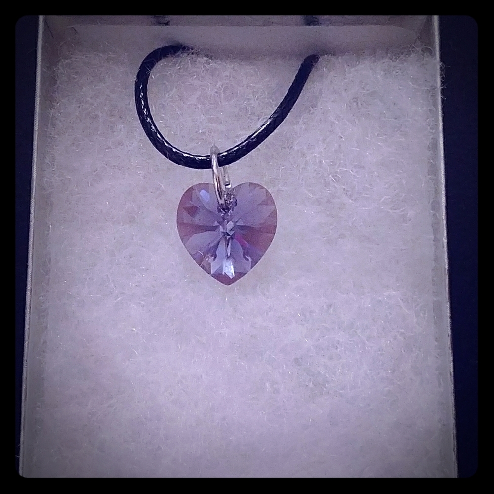 Moonfire Purple Crystal Heart Necklace